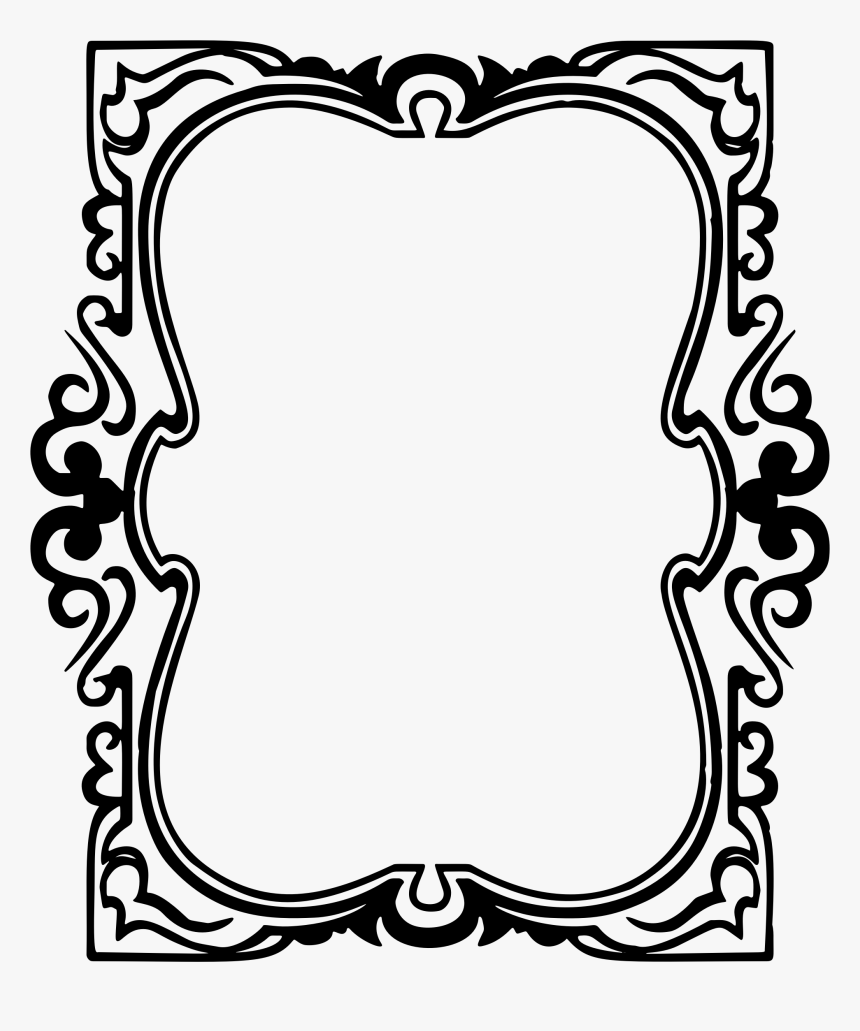 Hand Drawn Ornamental Frame Clip Arts Frames Line Drawing, HD Png