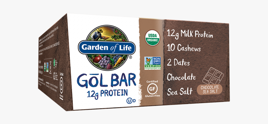 Gol Bar Case 12 Bars Chocolate Sea Salt - Garden Of Life Gol Bar, HD Png Download