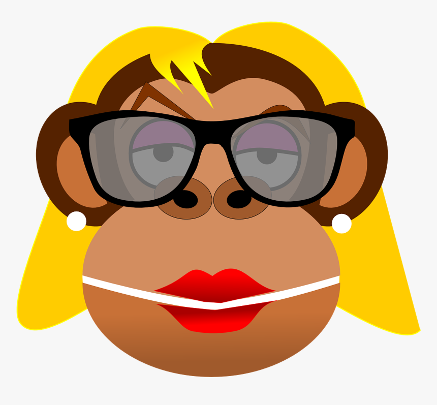 Girl Monkey With Glasses, HD Png Download