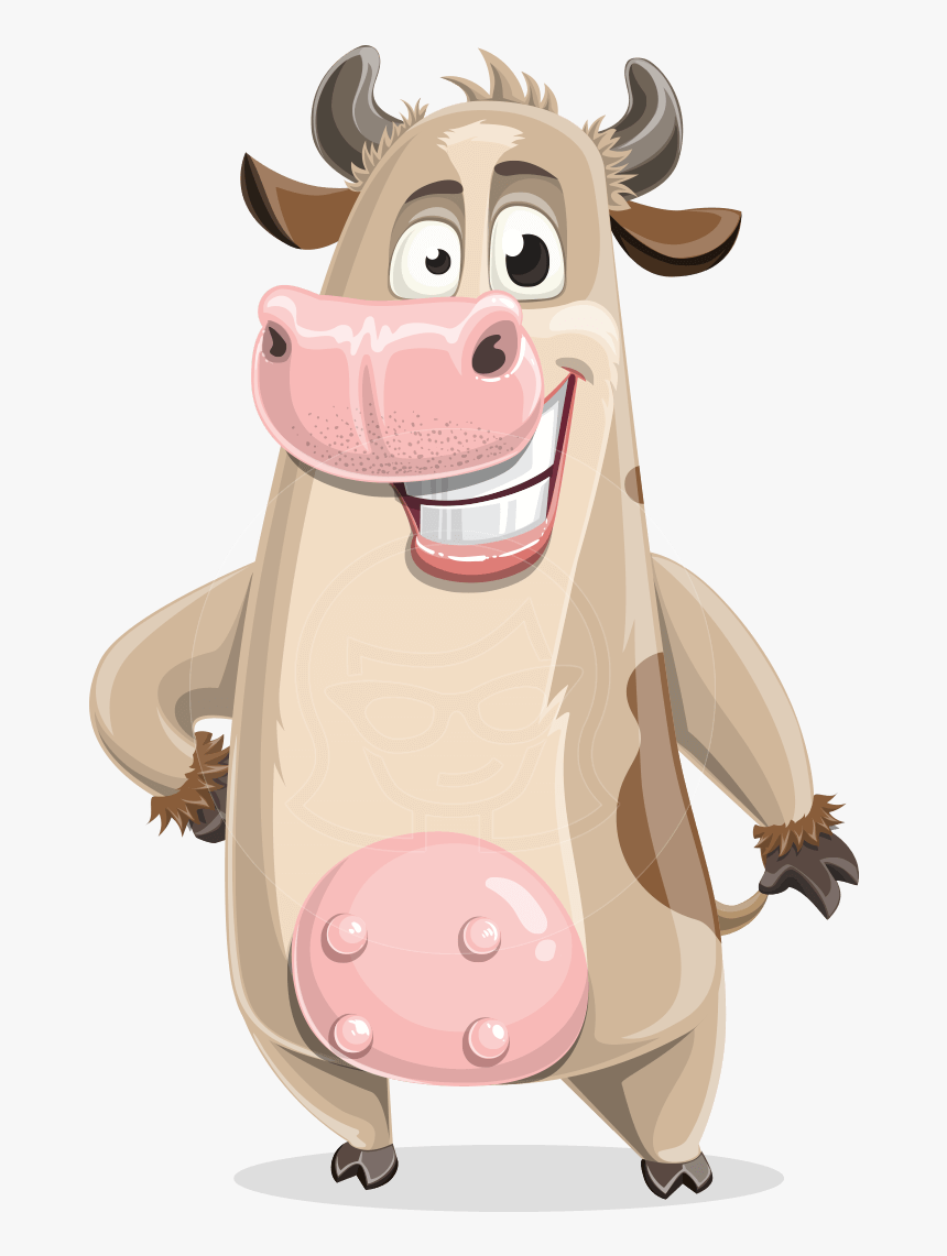 Cute Cow Cartoon Vector Character Aka Cody The Active - Cow Cartoon Vector Png, Transparent Png