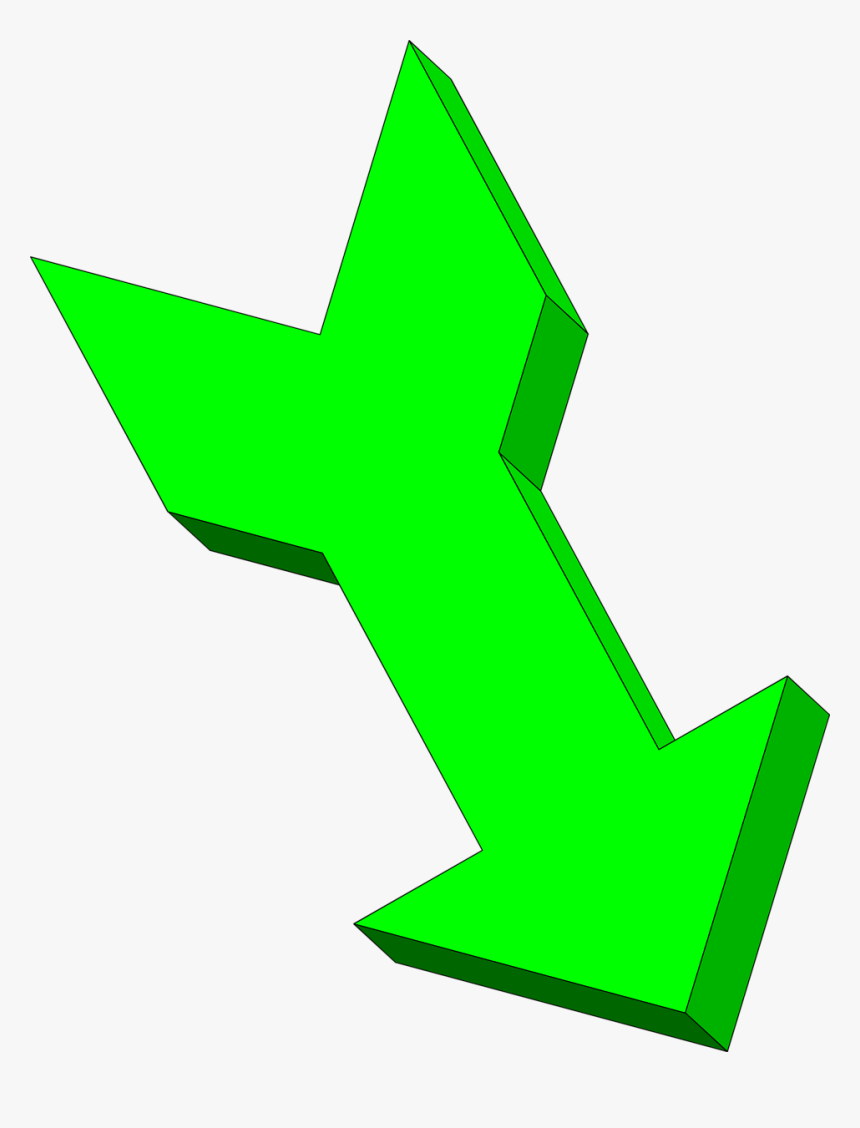 3d Curved Arrow Clip Art - 3d Green Arrow Symbol, HD Png Download