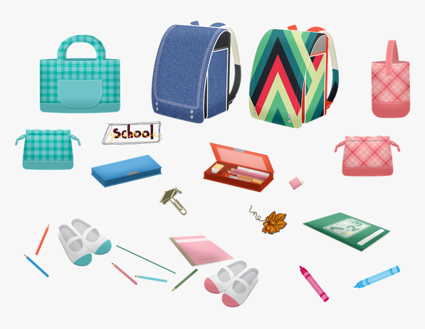 School Supplies, Backpack, Pencils, Shoes, Books - Material School, HD Png Download