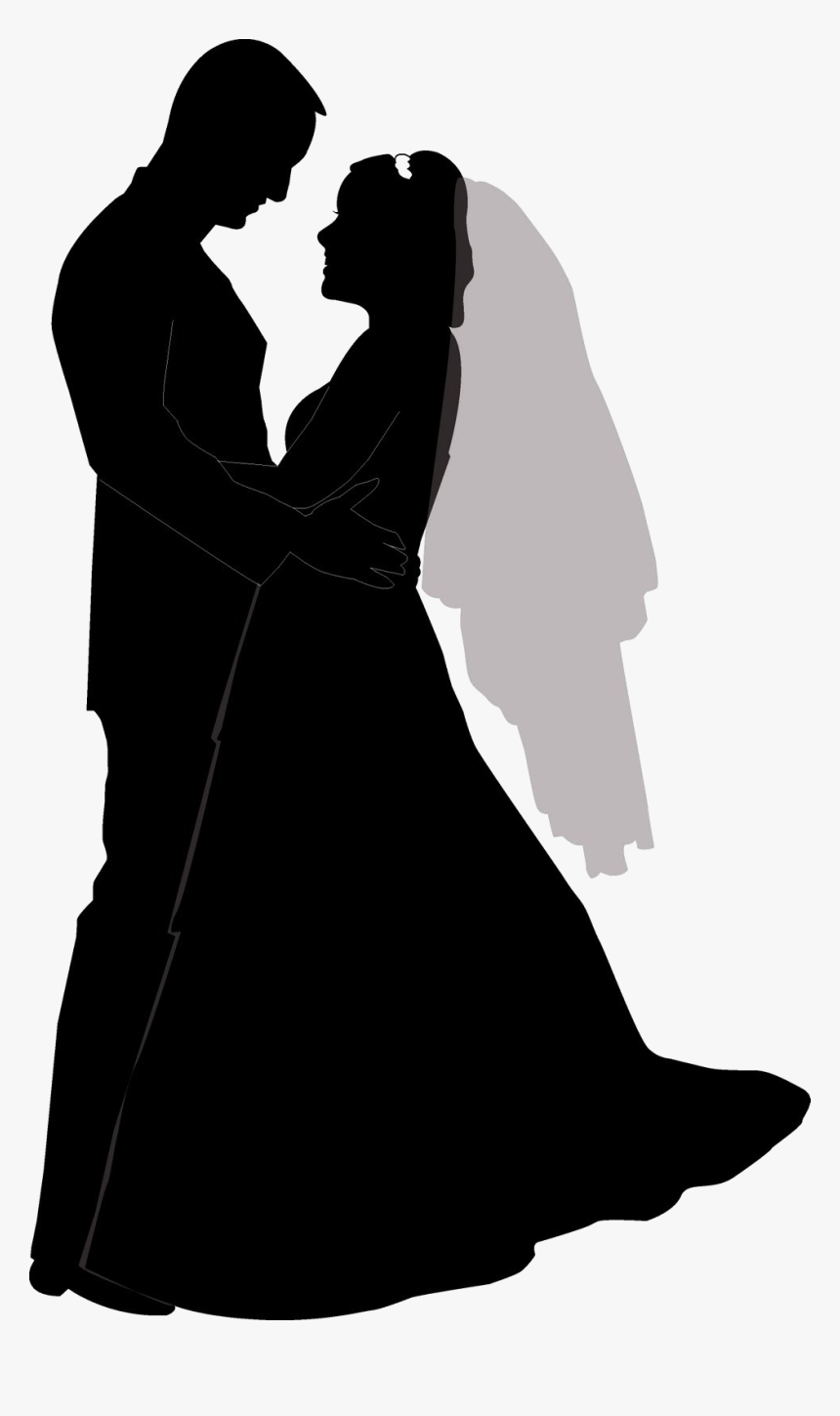 Wedding Couple Silhouette Png Free Download - Wedding Couple Silhouette Png, Transparent Png