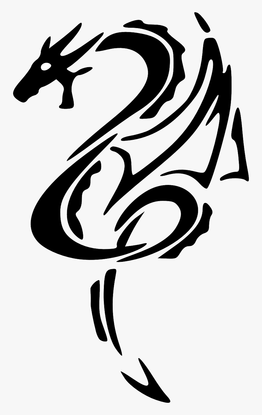 Dragon Cross-stitch Pattern - Tribal Small Dragon, HD Png Download