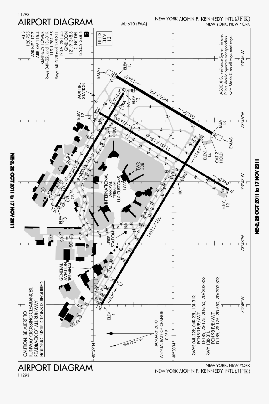Kjfk Airport Diagram, HD Png Download