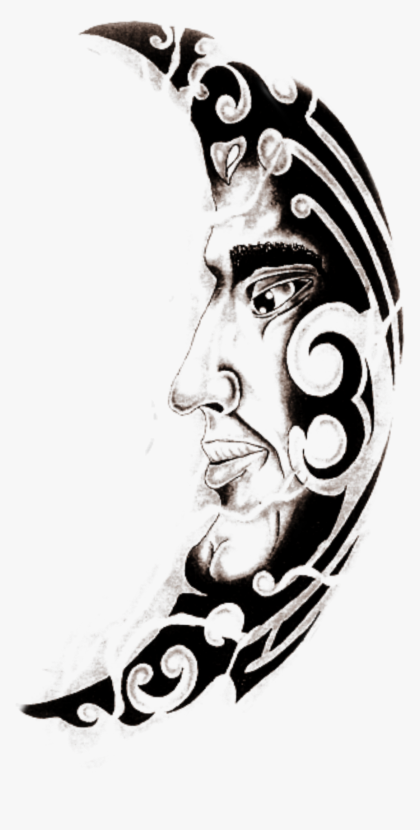 #moonman - Halfmoon Tattoo, HD Png Download