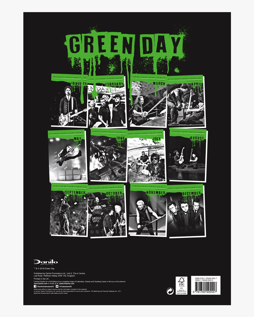 Green Day Calendar 2019, HD Png Download