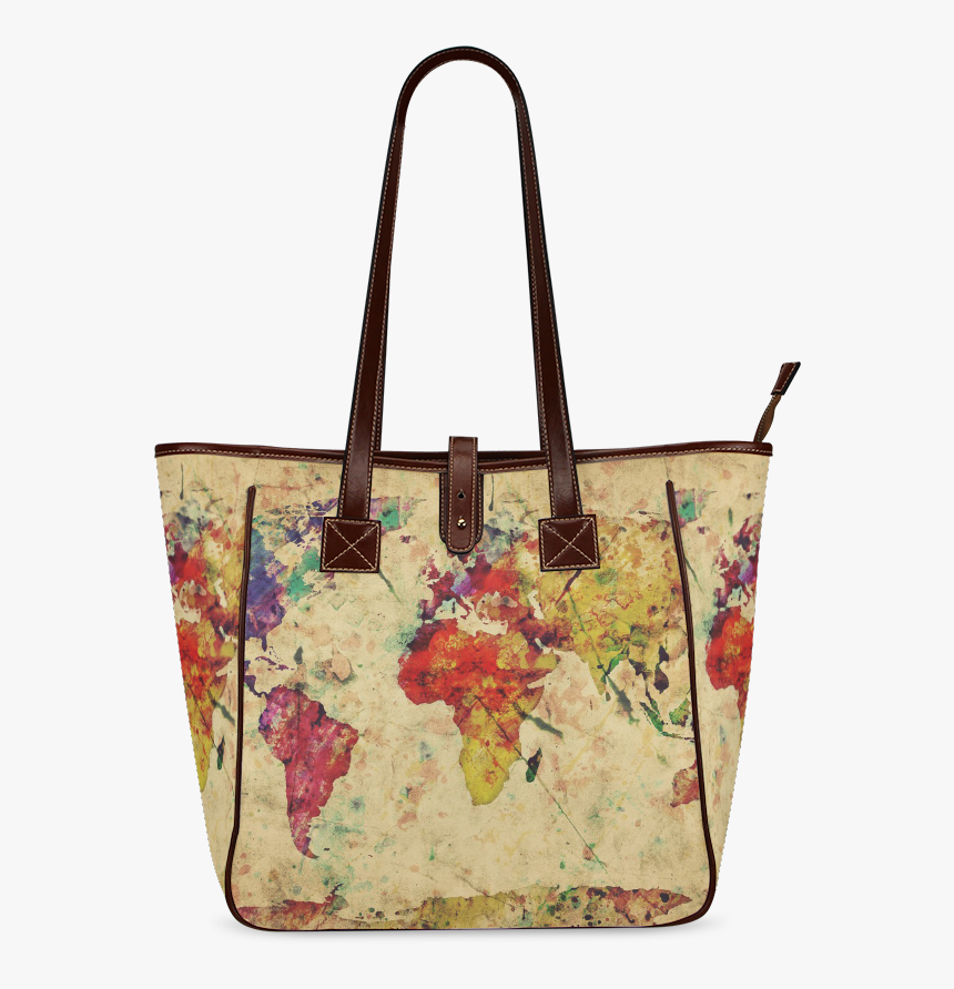 Retro Style Old Map Classic Tote Bag - Colorful World Map Abstract, HD Png Download