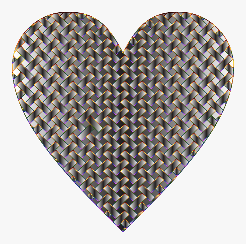 Colorful Heart Lattice Weave - Gold Hoop Earring Png On Transparent Background, Png Download