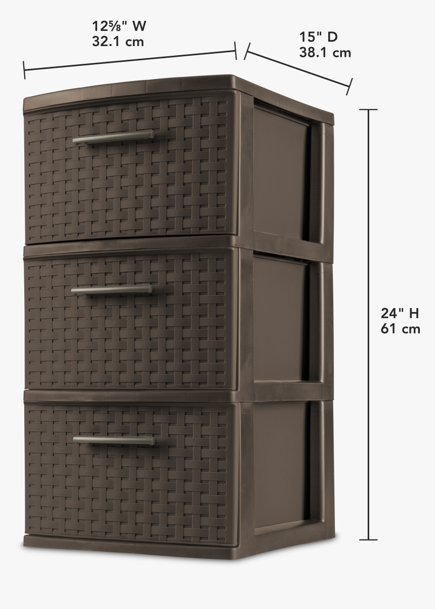 Sterilite 3 Drawer Weave Gray, HD Png Download