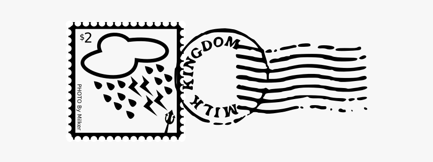 Vector Drawing Of Weather Design Postage Stamp - Postage Stamp Clipart Black And White, HD Png Download