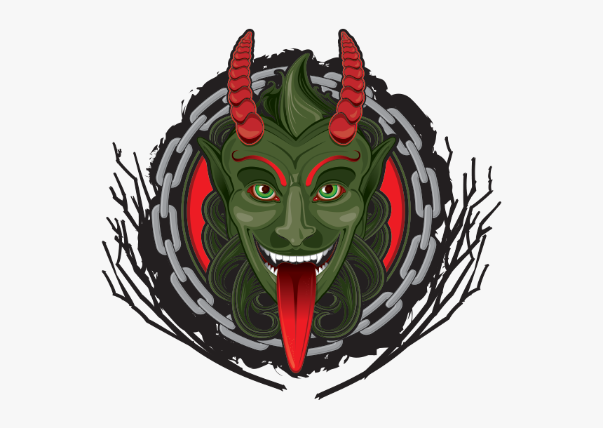 Krampus Vector Vintage - Krampus Face Cartoon, HD Png Download