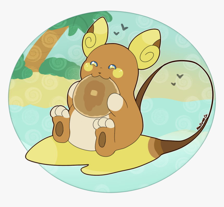 Alolan Raichu Eating Waffles, HD Png Download