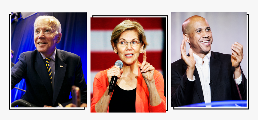 Joe Biden Elizabeth Warren And Cory Booker, HD Png Download