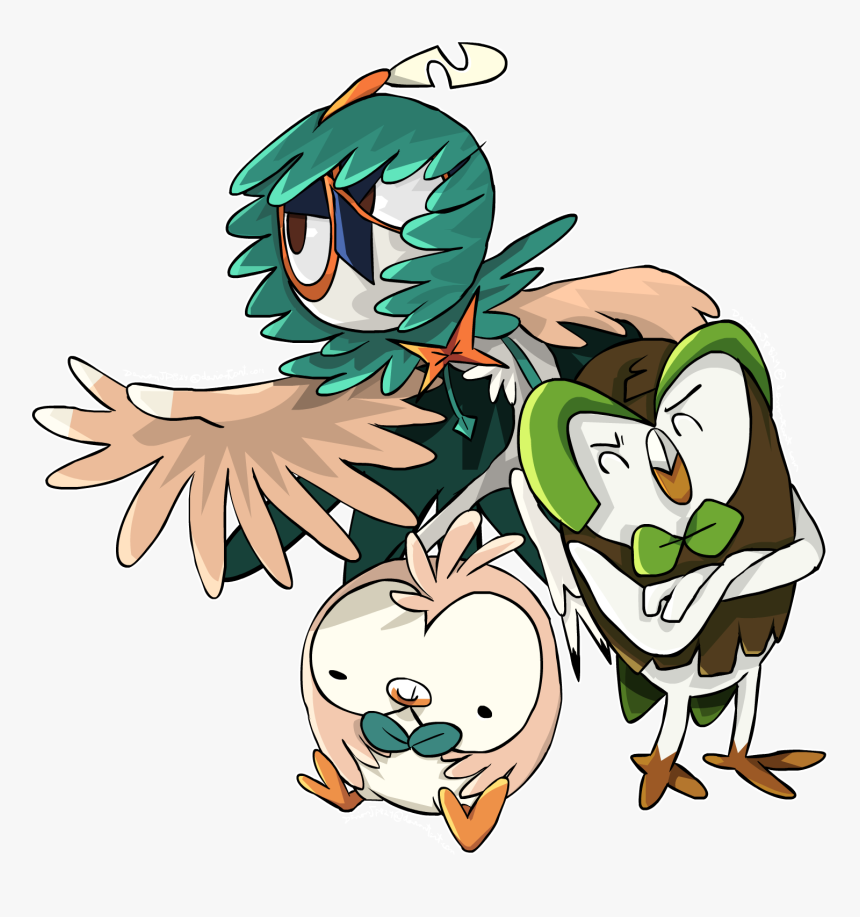 Rowlet Dartrix And Decidueye, HD Png Download