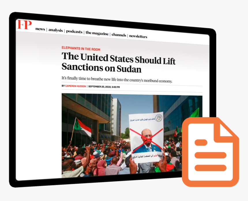 Cameron Hudson In Foreign Policy Magazine - Sudan, HD Png Download