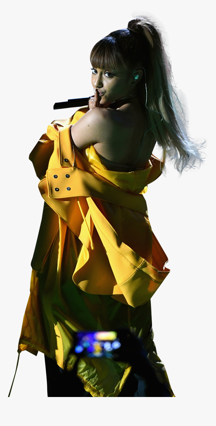 Ariana Grande In Yellow Dress On Stage, HD Png Download
