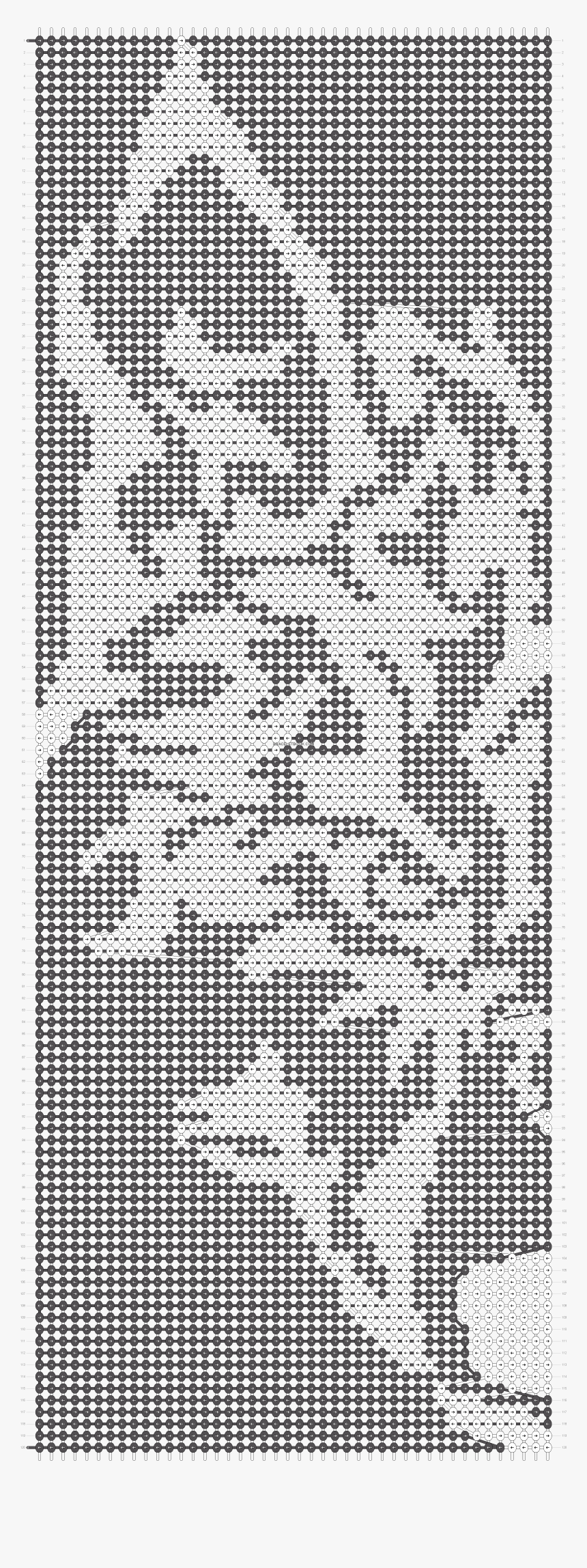 Alpha Friendship Bracelet Pattern Added Wolf Face Tribal - Wolf Bracelet Patterns, HD Png Download