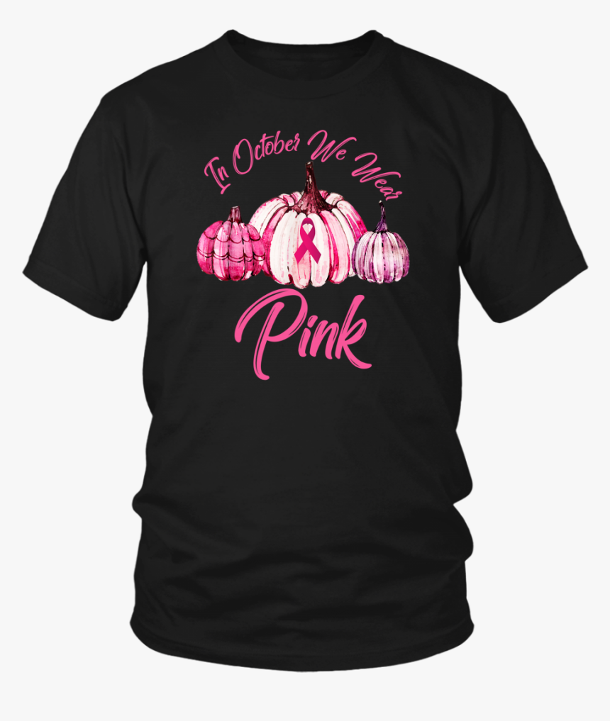 In October We Wear Pink Pumpkin Breast Cancer Ribbon - Polo Shirt With Fish, HD Png Download