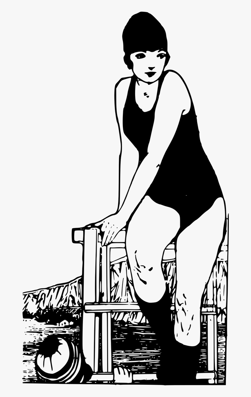 Retro Bathing Suit Clipart Black And White, HD Png Download