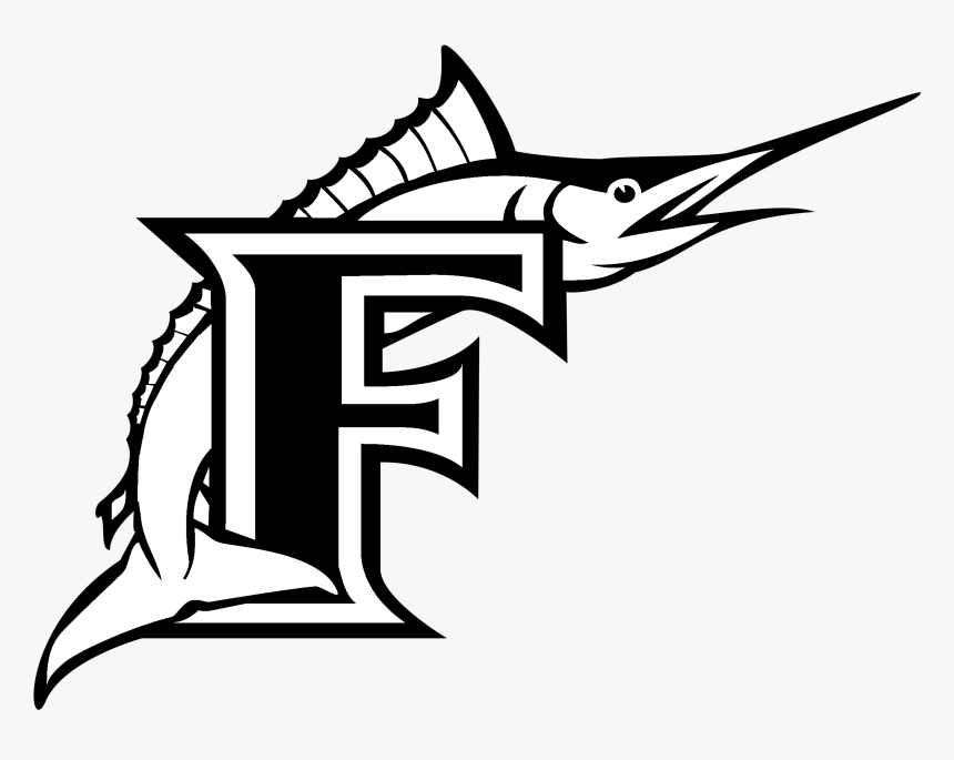 Florida Marlins Logo Black And White, HD Png Download