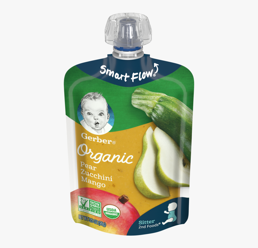 Gerber Organic 2nd Foods Pear Zucchini Mango - Gerber Pouch, HD Png Download