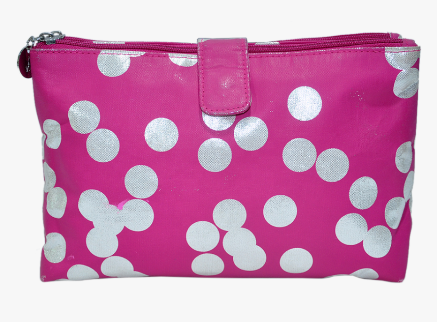 Women S Pink Travel Makeup Bag With Dots Pattern - Shoulder Bag, HD Png Download