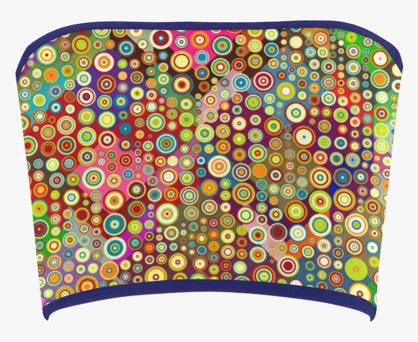 Multicolored Retro Polka Dots Pattern Bandeau Top - Portable Network Graphics, HD Png Download