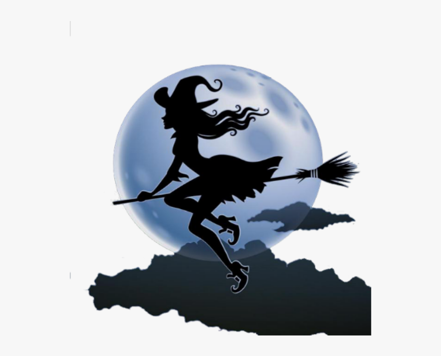 #halloween #holiday #myfavoriteholiday #witch #broom - Png Witch Moon Art, Transparent Png