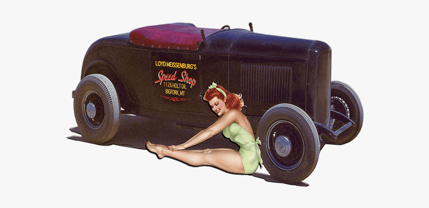 Hot Rod Pin Up Girl Transparent, HD Png Download