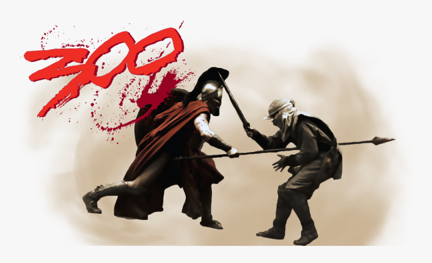 300 Movie Png - Stabbed With Sword Pose, Transparent Png