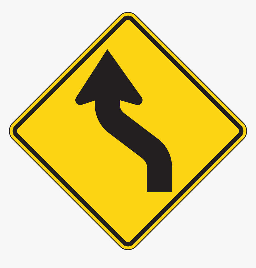 Left Turn Ahead Sign, HD Png Download