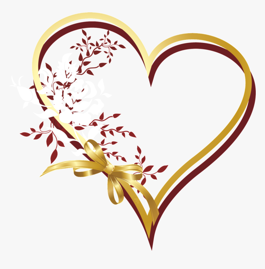 Colorful Heart Png Pic Photo - Coração Png Com Laço, Transparent Png