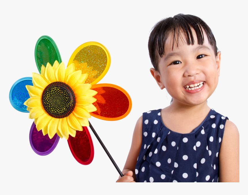 Girl Holding Flower Png Transparent, Png Download