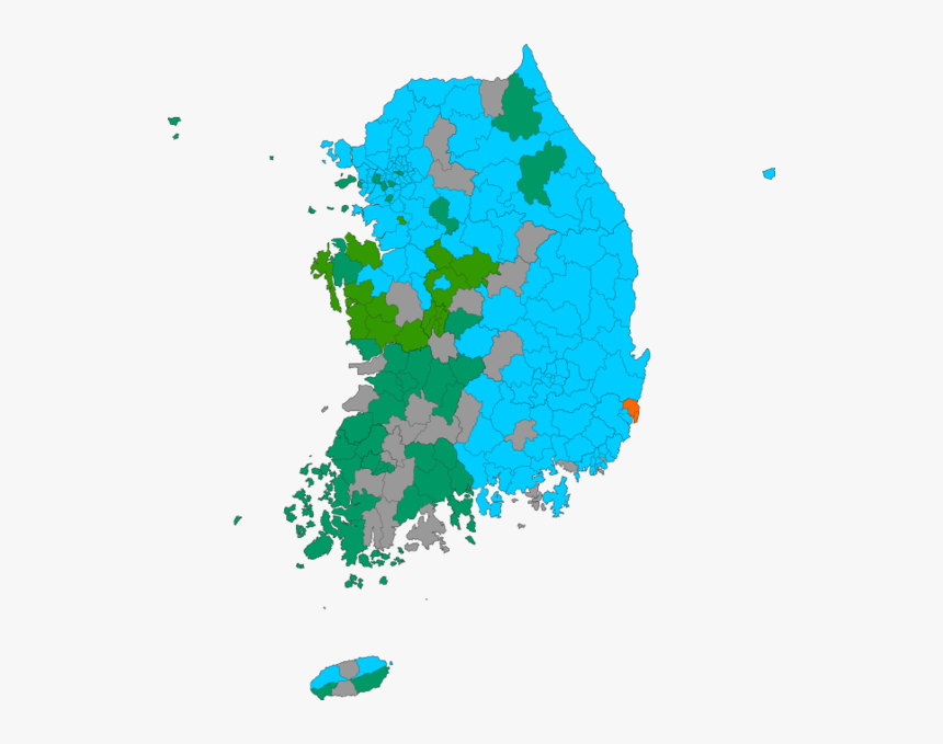 Republic Of Korea Local Election 2002 Results Map - Leftist In South Korea, HD Png Download
