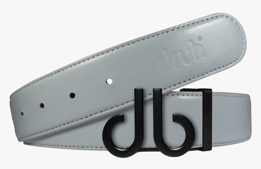 Full Grain Leather Belt In Grey With Matte Black ‘db’ - Belt, HD Png Download