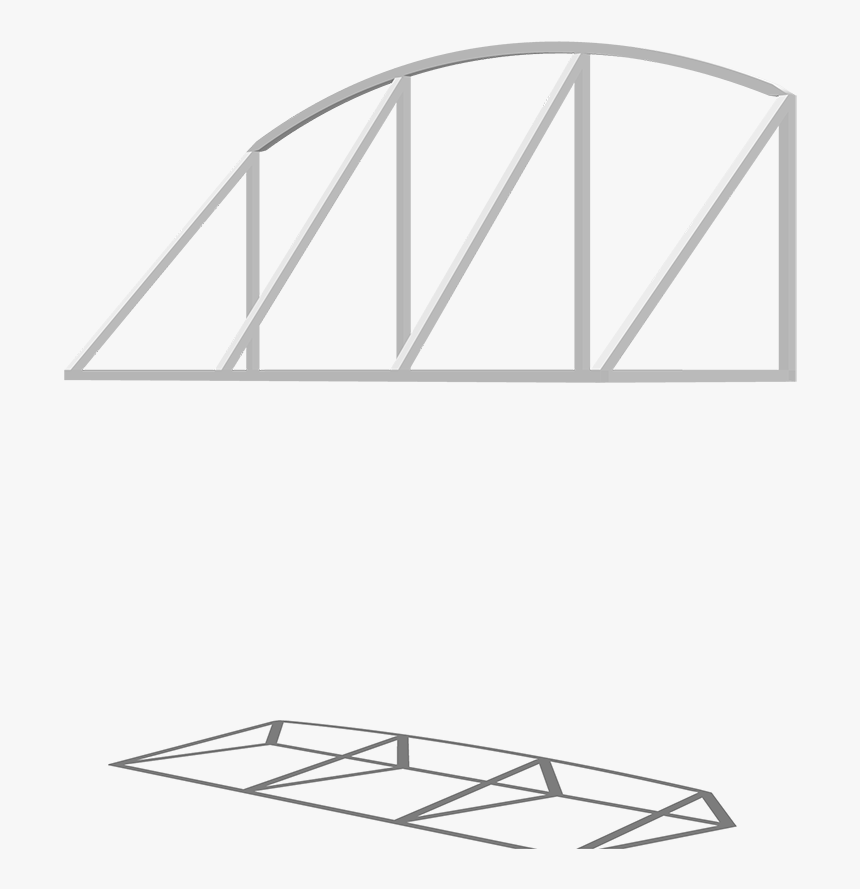 Traditional Rounded Awning Frame Front Right View - Technical Drawing, HD Png Download