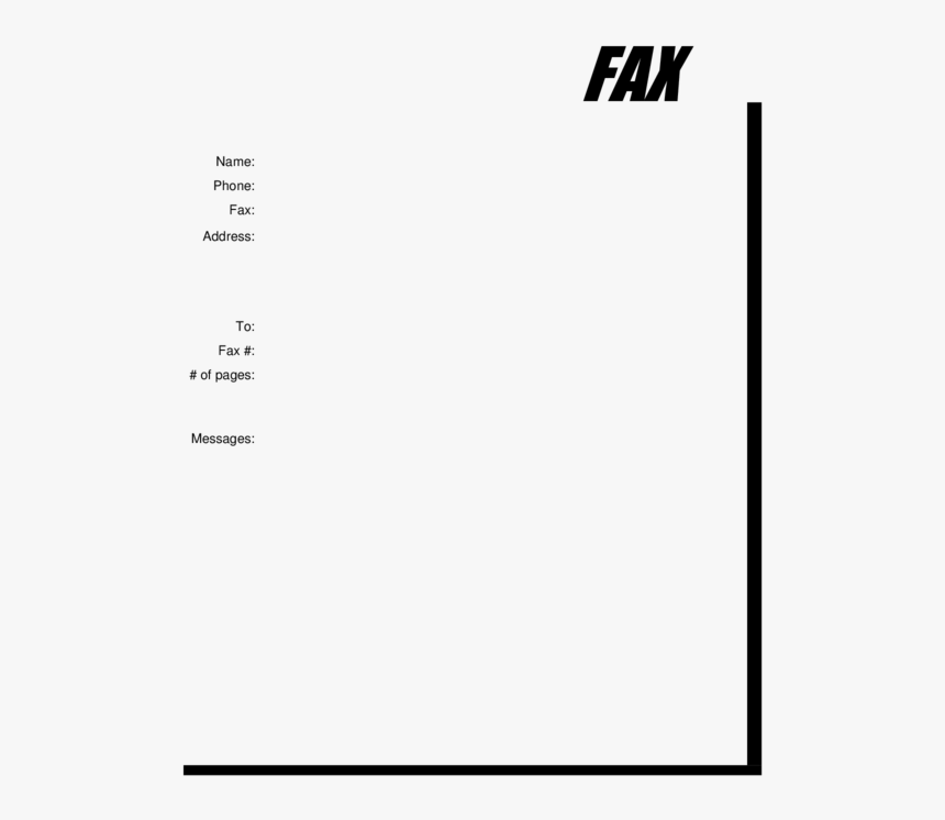 Generic Fax Cover Sheet Template - Fast Relief, HD Png Download