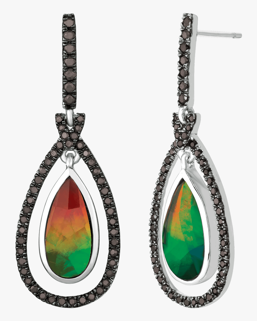 Zakiyah Sterling Silver Black Spinel Teardrop Earrings - Earrings, HD Png Download