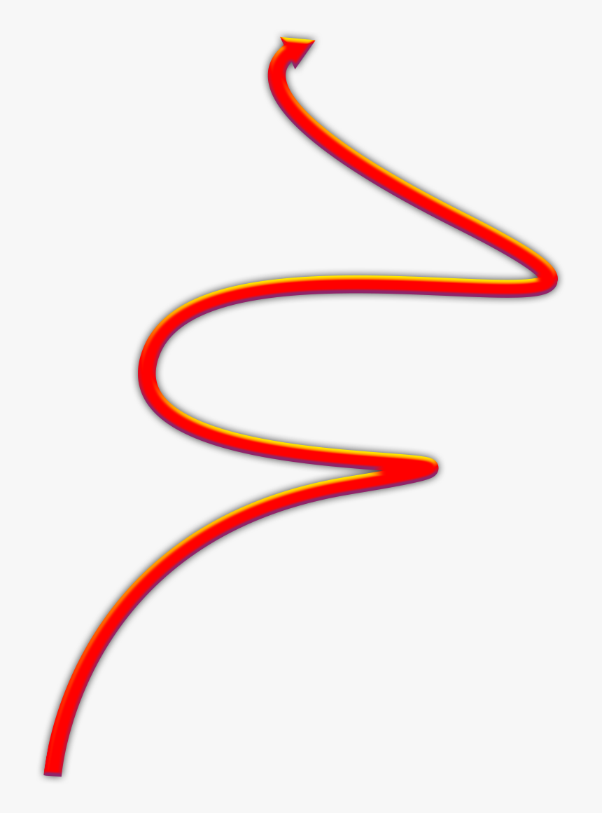 Wavy Arrow Png - Carmine, Transparent Png