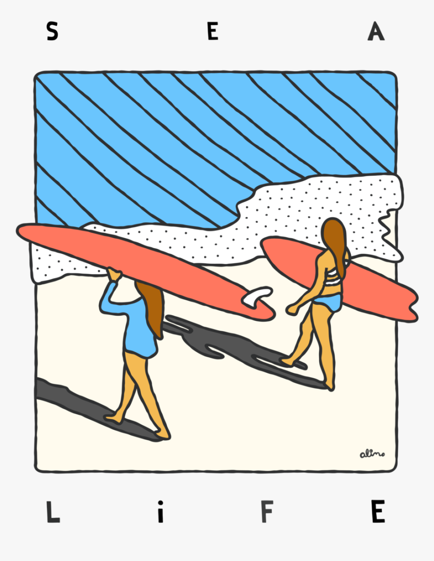 Sea Life Colored Black Printfile Front, HD Png Download