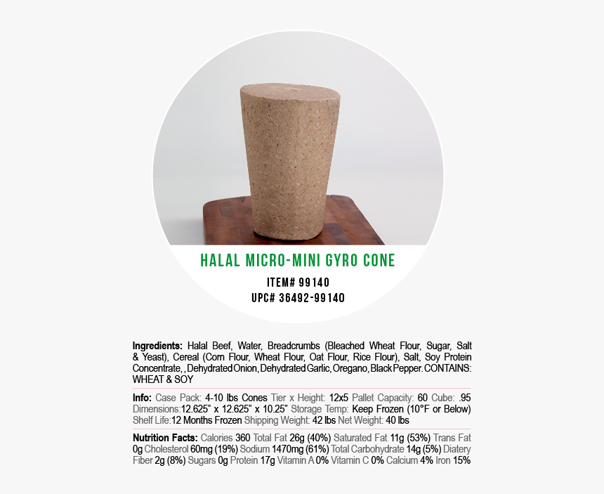 Corfu Halal Gyro Cones Mini Gyro Cone 5 Lb, HD Png Download