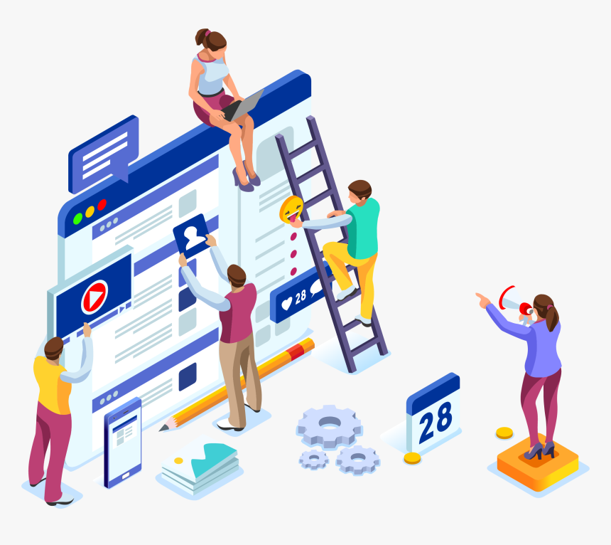 Social Media Icon - Web Banner Illustration, HD Png Download