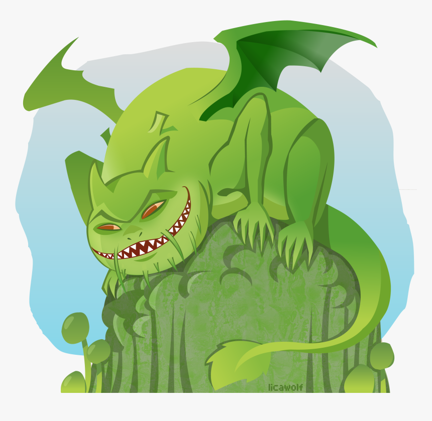 Cc Green Dragon By Licawolf-d3hjmcy - Cartoon, HD Png Download