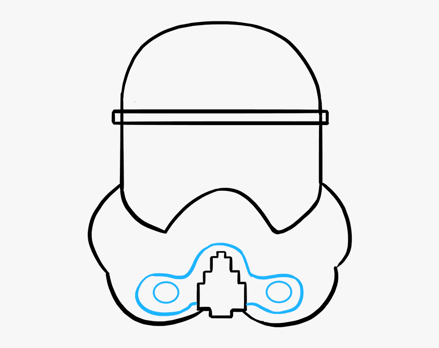 How To Draw Stormtrooper Helmet - Stormtrooper Helmet Draw, HD Png Download