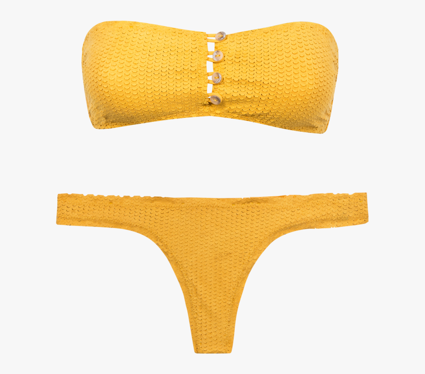 Gold Scales Buttons Bikini - Swimsuit Top, HD Png Download