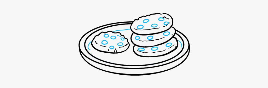 Biscuit Drawing Plate Cookie - Draw A Plate Of Cookies, HD Png Download