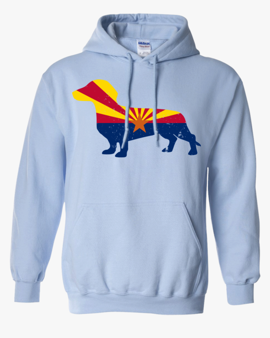 Dachshund Arizona Flag Pullover Hoodie 8 Oz - Light Blue Fila Hoodie, HD Png Download