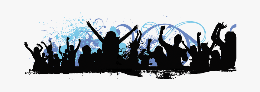 Party Png - Crowd Png Silhouette Blue, Transparent Png