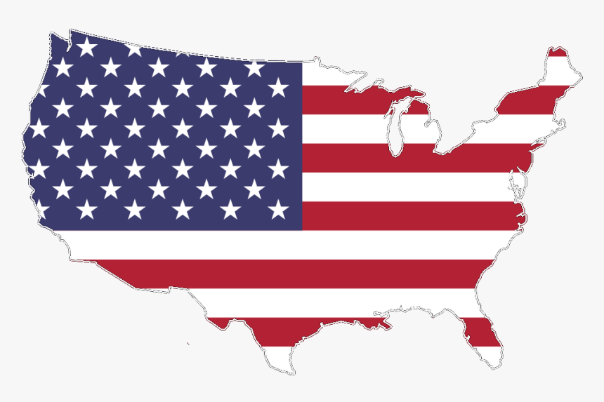 Usa Map Flag Vector, HD Png Download